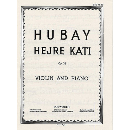 Hubay - Hejre Kati Op 32 Violin/Piano (Softcover Book)
