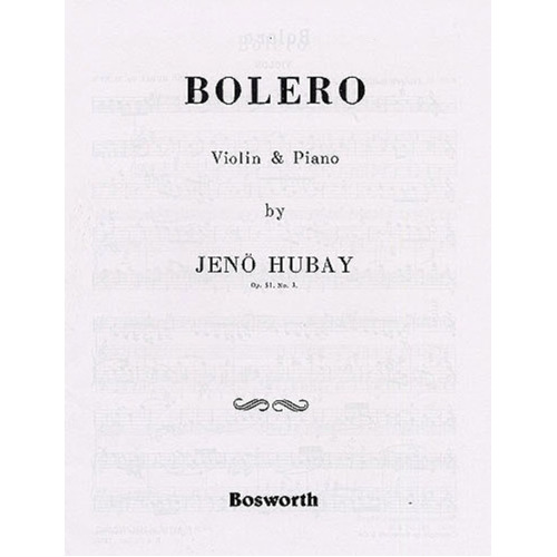 Hubay - Bolero Op 51 No 3 Violin/Piano (Softcover Book)