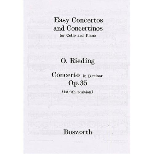 Rieding - Concerto B Minor Op 35 Cello/Piano (Softcover Book)
