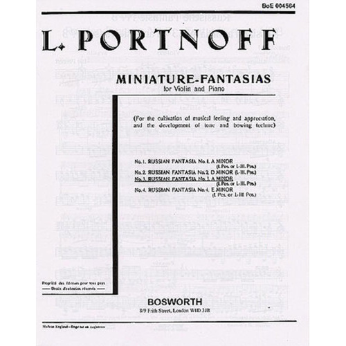 Portnoff - Russian Fantasia No 3 Violn/Piano (Softcover Book)