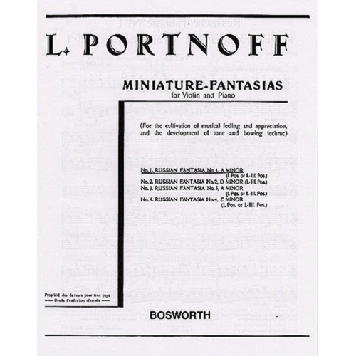Portnoff - Russian Fantasia No 1 Violn/Piano (Softcover Book)