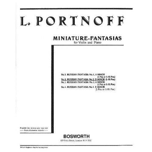 Portnoff - Russian Fantasia No 2 Violn/Piano (Softcover Book)