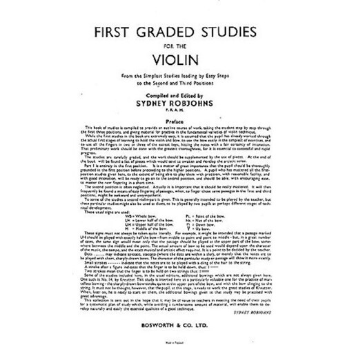 Robjohns First Graded Studies For Violin(Ar Book