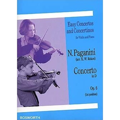 Paganini Concerto D Op.6(1st Pos)Violin/Piano Book