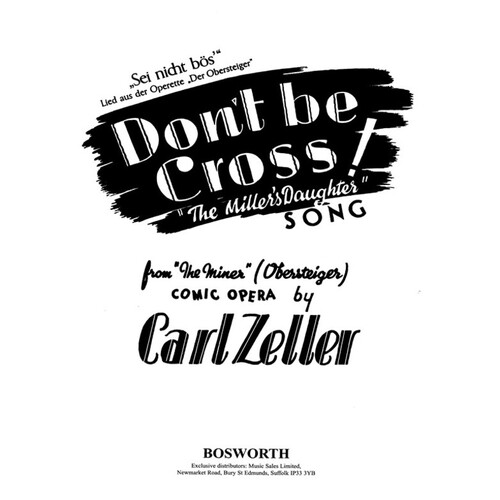 Dont Be Cross Song Vce/Piano Book