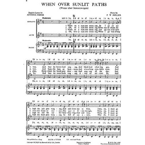 Moller When Over Sunlit Paths SA/Piano(Arc Book