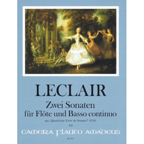 Sonatas Op 4/2 Op 4/7 Flute/Basso Continuo Book