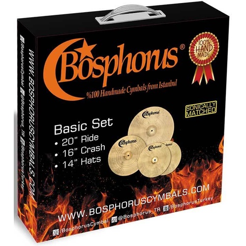 Bosphorus Basic Cymbal Box Set - 14" Hi-hats, 16" Crash, 20" Ride