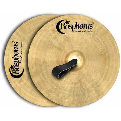 Bosphorus Orchestral Series 16" Marching Band Cymbals - Handmade Turkish Bronze, Bright Sound, Pair