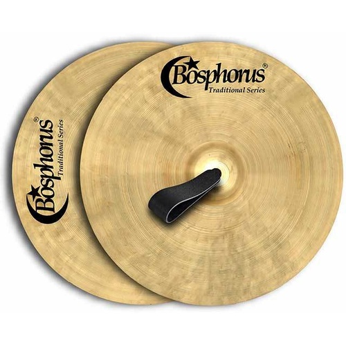 Bosphorus Orchestral Series 18" Marching Band Cymbals - Handmade Turkish Bronze, Pair