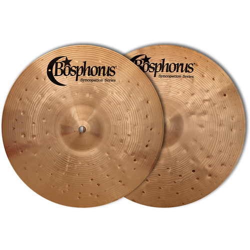 Bosphorus Syncopation Series Fully Lathed 13" Hi Hats - Sand Washed Finish