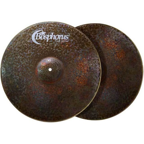 Bosphorus Turk Series 14" Dark Hi-Hats - Hand Lathed, Unlathed Both Sides, Excellent Stick Articulation, Earthy Quality Sound