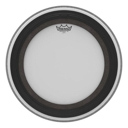 REMO White Coated Ambassador SMT Coated Bass Drum Head, 18"