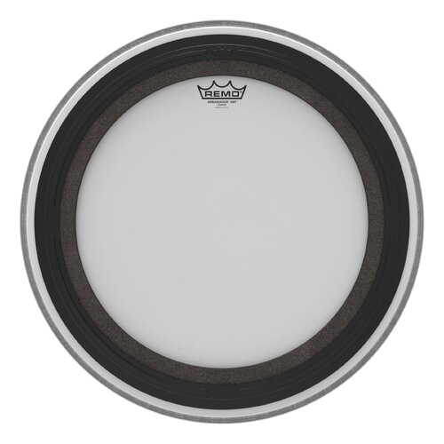 REMO White Coated Ambassador SMT Coated Bass Drum Head, 20"