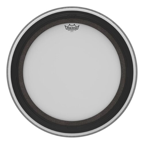 REMO White Coated Ambassador SMT Coated Bass Drum Head, 22"