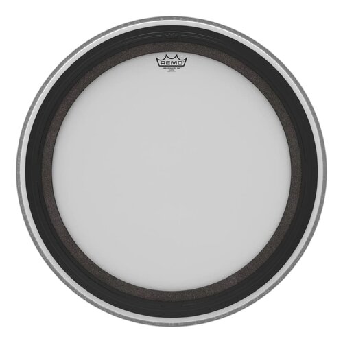 REMO White Coated Ambassador SMT Coated Bass Drum Head, 24"