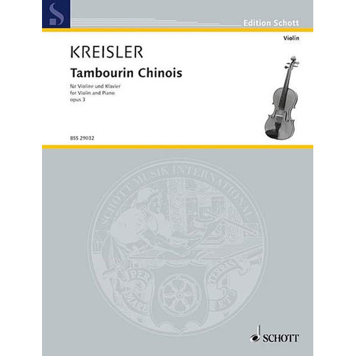 Tambourin Chinois Op 3 Violin/Piano Book