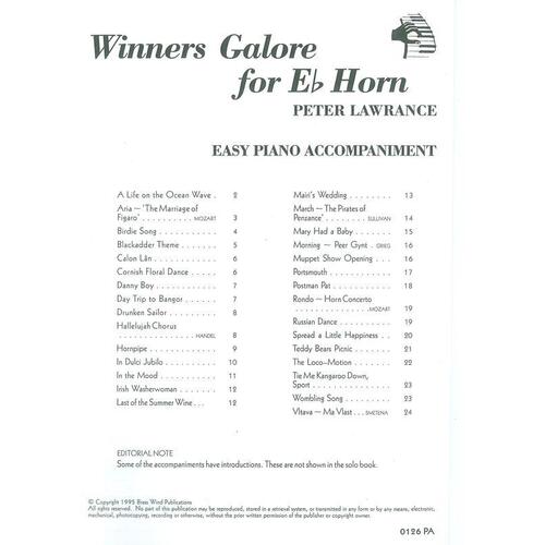 Winners Galore E Flat Horn Piano Accompaniment (Softcover Book)