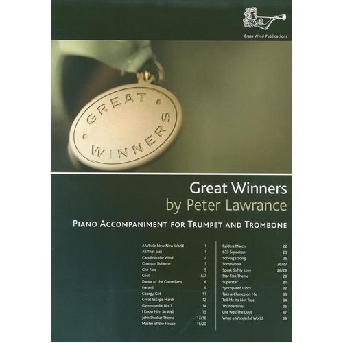 Great Winners for TPT/TBN Piano Accompaniment by Peter Lawrance