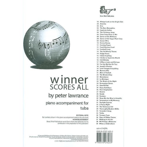 Winner Scores All Tuba Piano Accompaniment by Peter Lawrance