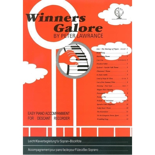 Winners Galore Descant Recorder Piano Accompaniment by Peter Lawrance
