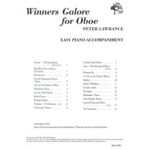 Winners Galore Oboe Piano Accompaniment (Softcover Book)