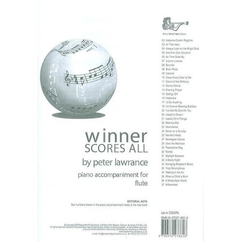 Winner Scores All for Flute - Piano Accompaniment by Peter Lawrance