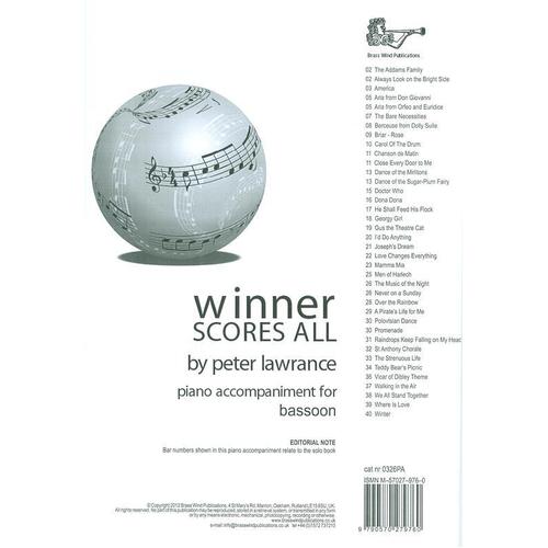 Winner Scores All For Bassoon Piano Accomp (Softcover Book)