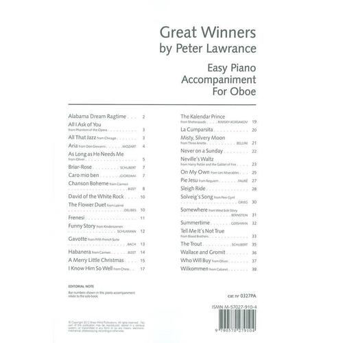 Great Winners For Oboe Piano Accomp (Softcover Book)
