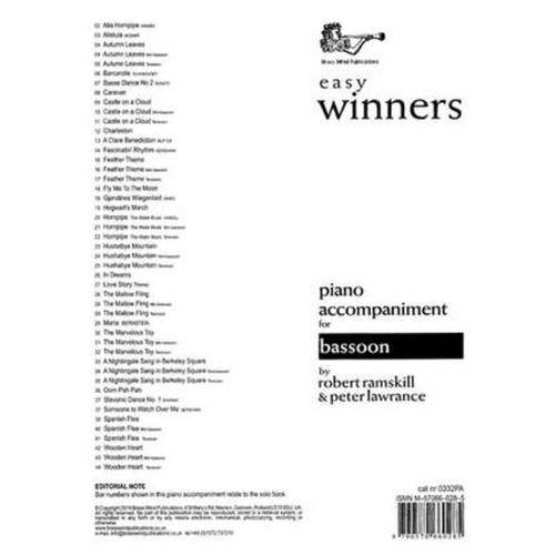 Easy Winners for Bassoon with Piano Accompaniment