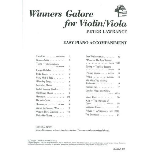Winners Galore Violin/Viola Piano Accompaniment (Softcover Book)