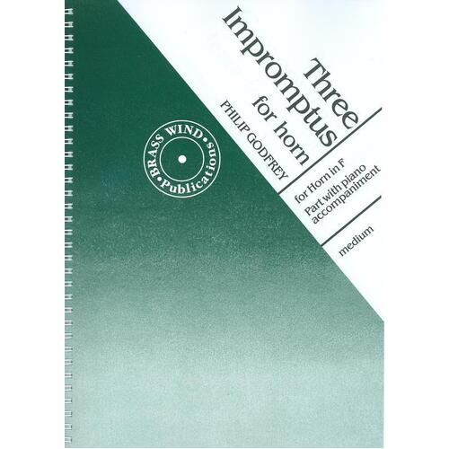 Godfrey - Three Impromptus For Horn/Piano (Softcover Book)