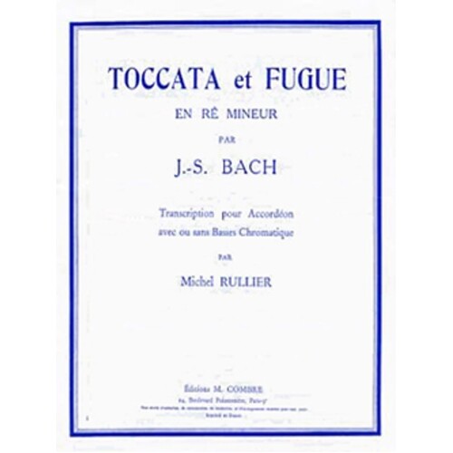 Bach - Toccata And Fugue D Minor Accordion (Softcover Book)