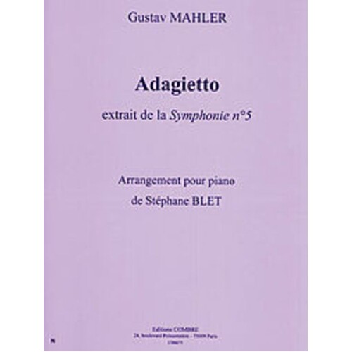 Adagietto From Symphony No 5 Piano (Softcover Book)