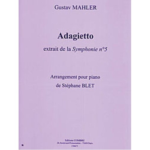 Adagietto From Symphony No 5 Piano (Softcover Book)