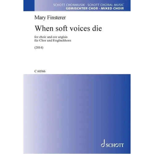 Finsterer - When Soft Voices Die SATB/Cor Anglais Choral Score