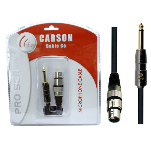 Carson Microphone Cable Professional Heavy Duty XLR(F) To " Phono Jack(M) 30 