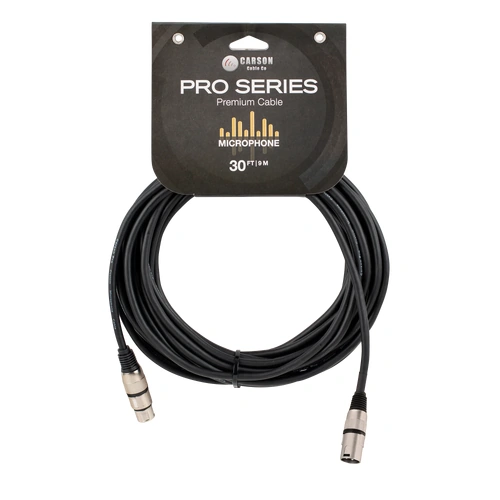 Carson Cable Co Pro 30ft Microphone Cable Female XLR to Male XLR