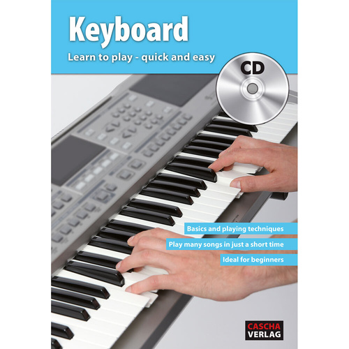 Cascha Learn To Play Keyboard Method Book/CD, 64 Pages, A4, Beginner Friendly, Auto Accompaniment Tips, Exercises & Songs Included