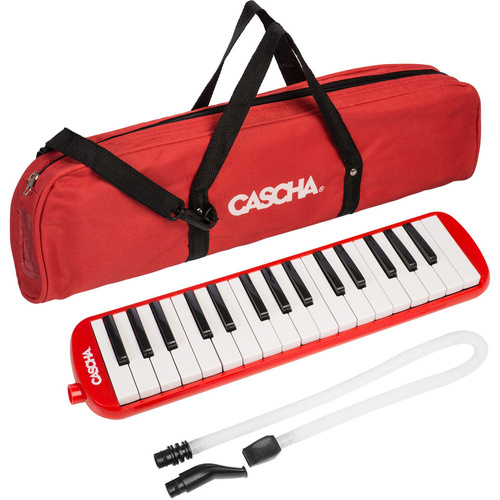 Cascha 32-Key Melodica Red with Carry Bag, Blowing Tube & Mouthpiece Included
