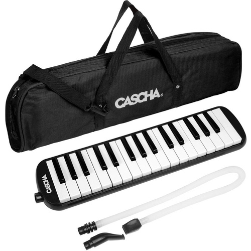 Cascha 32-Key Melodica Black with Carry Bag, Blowing Tube & Mouthpiece
