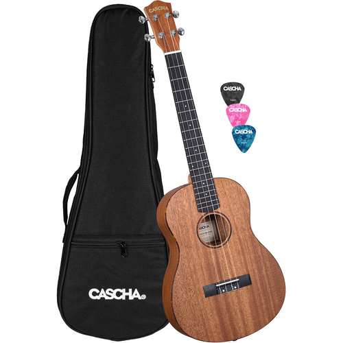 Cascha Mahogany Series Baritone Ukulele with Gig Bag and Aquila Strings