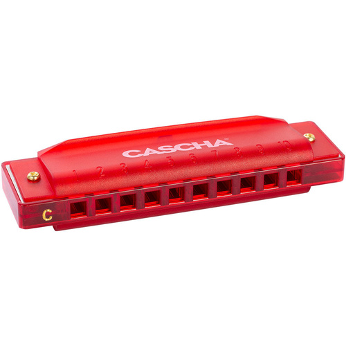 Cascha Fun Series 10-Hole Diatonic Harmonica C-Major Transparent Red with Hard Case