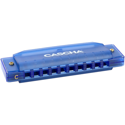 Cascha Fun Series 10-Hole Diatonic Harmonica in C-Major - Transparent Blue with Hard Case