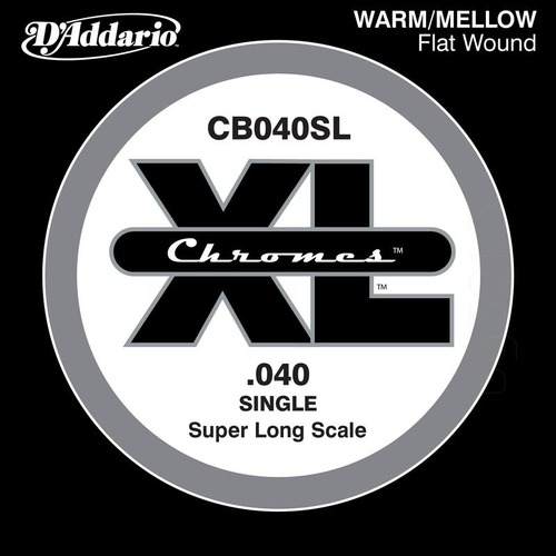 D'Addario CB040SL Chromes Bass Guitar Single String, Super Long Scale .040