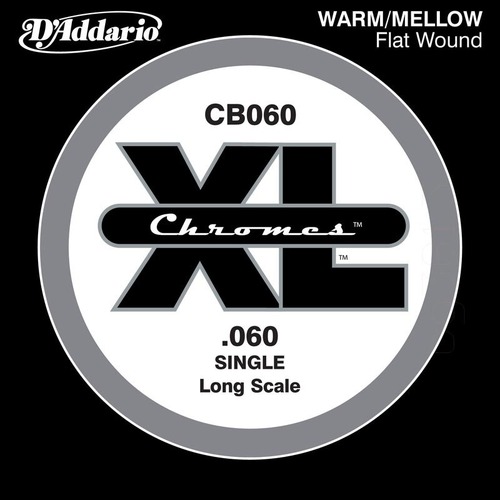 D'Addario CB060 Chromes Bass Guitar Single String, Long Scale .060