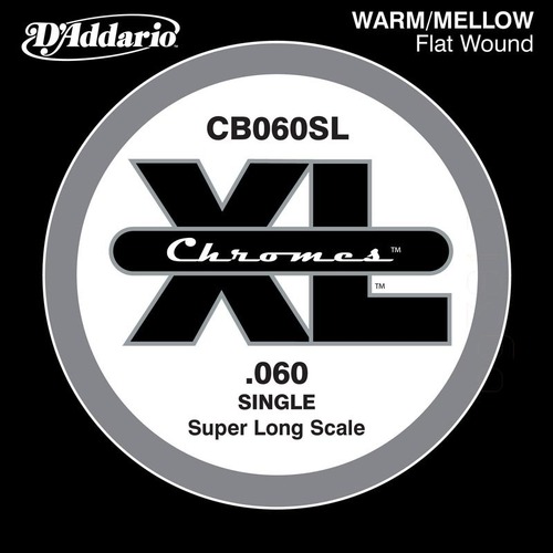 D'Addario CB060SL Chromes Bass Guitar Single String, Super Long Scale .060