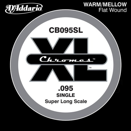 D'Addario CB095SL Chromes Bass Guitar Single String, Super Long Scale .095