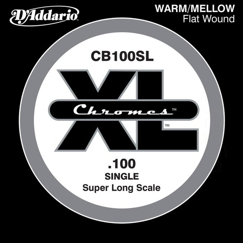 D'Addario CB100SL Chromes Bass Guitar Single String, Super Long Scale .100