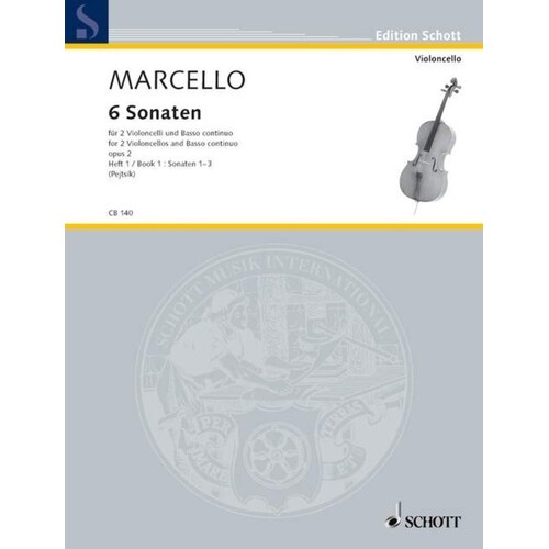 Marcello - 6 Sonatas Vol 1 Nos 1-3 2 Cellos/Piano (Softcover Book)